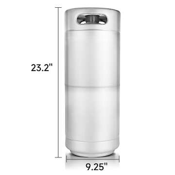 GANCOWISE 5 Gallon Commercial Beer Keg, 1/6 American Barrel Keg with D System Sankey Valve for Craft...