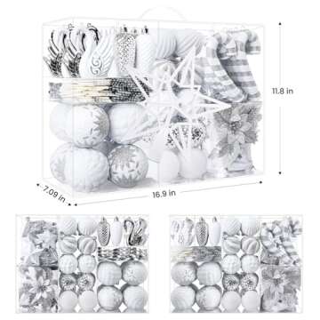 Alupssuc 128pcs Shatterproof Christmas Ornaments Set