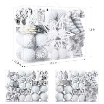 Alupssuc 128pcs Shatterproof Christmas Ornaments Set