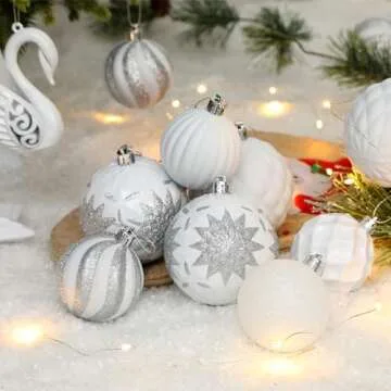 Alupssuc 128pcs Shatterproof Christmas Ornaments Set