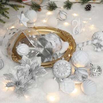 Alupssuc 128pcs Shatterproof Christmas Ornaments Set