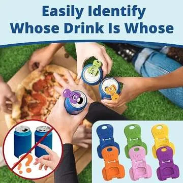 Complete Cover Easy Tab Opener New and Improved 12PK Beverage Barricade 2.0 by Avant Grub. Colorful Drink Can Protector Cap for Soda, Beer, Coke Shields From Bugs, Bees, Dust at the Party, BBQ, Beach