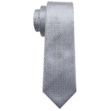 Elegant Barry.Wang Men's Silk Tie Set with Cufflinks