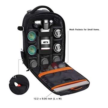 MOSISO Camera Backpack,DSLR/SLR/Mirrorless Photography Backpack Buffer Padded Shockproof Camera Bag ...