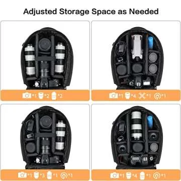 MOSISO Camera Backpack,DSLR/SLR/Mirrorless Photography Backpack Buffer Padded Shockproof Camera Bag with Customized Modular Inserts&Tripod Holder Compatible with Canon,Nikon,Sony etc, Black