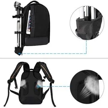 MOSISO Camera Backpack,DSLR/SLR/Mirrorless Photography Backpack Buffer Padded Shockproof Camera Bag with Customized Modular Inserts&Tripod Holder Compatible with Canon,Nikon,Sony etc, Black
