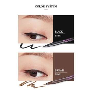 ETUDE Drawing Show Brush Eyeliner - Black | Clear-Cut Soft Brush Eyeliner for a Long-Lasting Eyes Ma...