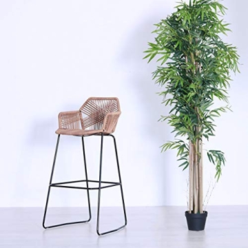 Elegant Hand-Woven Rattan Bar Chairs for Home & Café