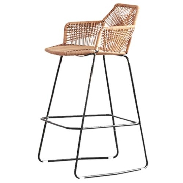 Elegant Hand-Woven Rattan Bar Chairs for Home & Café