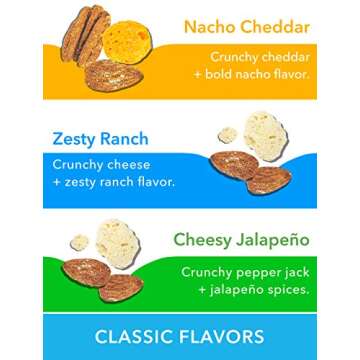 Keto Farms, Crunchy Cheese Mix, Keto Snacks (2g Net Carb) [Variety Pack] 1 Ounce, 6 Count | Keto Friendly Low Carb Snacks - Real Food, Bold Flavor, Satisfies Keto Chips Cravings, Portion Control