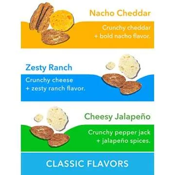 Keto Farms, Crunchy Cheese Mix, Keto Snacks (2g Net Carb) [Variety Pack] 1 Ounce, 6 Count | Keto Friendly Low Carb Snacks - Real Food, Bold Flavor, Satisfies Keto Chips Cravings, Portion Control