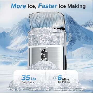 Electactic Countertop Nugget Ice Maker Pro - Quick and Chewable Ice