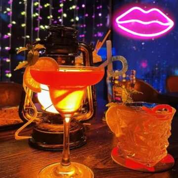 Lips Shaped Neon Signs Led Romantic Art Decorative Neon Lights Wall Decor for Christmas Gift Studio ...