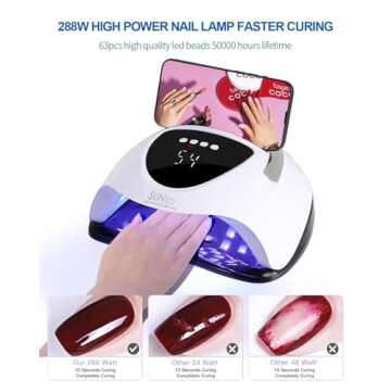 WEVILI 288W UV LED Nail Lamp - Faster Nail Dryer for Home Use