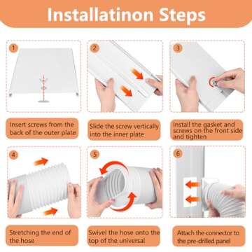 Gulrear 95" Sliding Door AC Vent Kit with Hose