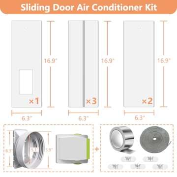 Gulrear 95" Sliding Door AC Vent Kit with Hose