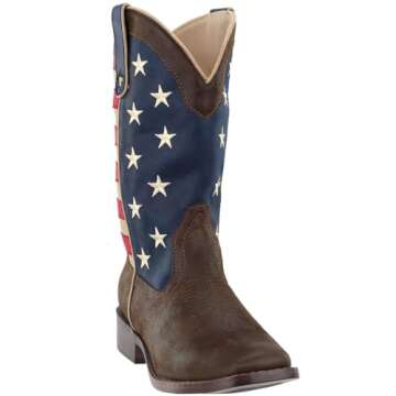 ROPER Women’s American Patriotic Square Toe Casual Boots - Stylish & Comfortable