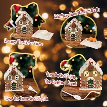 Salubrito Christmas Wax Melt Warmer for Winter, Electric Wax Warmer for Scented Wax, Scented Candle Warmer Gift, Wax Burner for Wax Cubes, Home Decor, Ceramic Fragrance Warmer