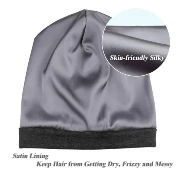Alnorm Satin Lined Winter Hat for Curly Hair and Style