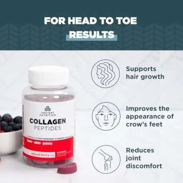 Ancient Nutrition Mixed Berry Collagen Gummies 45 Count