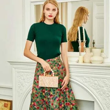 Elegant Acrylic Clutch with Pearl Handle for Women