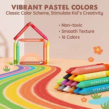 Tiny Land Non-Toxic Jumbo Crayons for Creative Toddlers