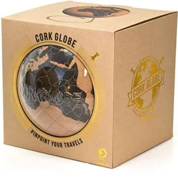 Suck UK | Cork Globe | Push Pin Globe | World Map Pin Board | Travel Map With Pins | Desk Decor & Office Decor | World Globe Decor Travel Decor | Interactive Globe | Travel Gifts For Women | Large