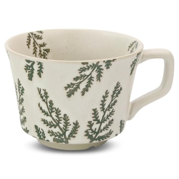 Elegant LINVIA 12 oz Ceramic Coffee Mug with Nature Inspired Designs