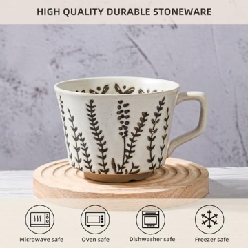LINVIA 12 oz Nature-Inspired Ceramic Coffee Mug