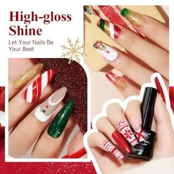 MIZHSE Gel Nail Polish Set,Sparkle Green Glitter Gold Silver Gel Polish Dark Green Dark Red Gel Polish Kits Soak Off Nail Art Manicure Home New Year Christmas Day Gifts for Ladies