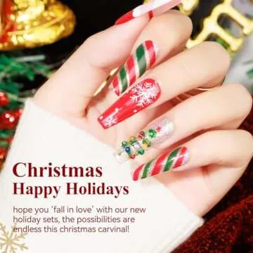 MIZHSE Gel Nail Polish Set,Sparkle Green Glitter Gold Silver Gel Polish Dark Green Dark Red Gel Polish Kits Soak Off Nail Art Manicure Home New Year Christmas Day Gifts for Ladies