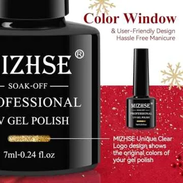 MIZHSE Gel Nail Polish Set,Sparkle Green Glitter Gold Silver Gel Polish Dark Green Dark Red Gel Polish Kits Soak Off Nail Art Manicure Home New Year Christmas Day Gifts for Ladies