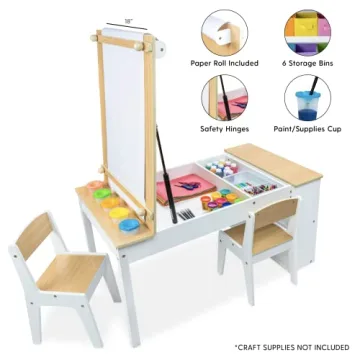 Milliard Kids Art Table and Easel With Storage Bins