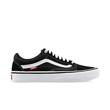 Vans Men's Old Skool Pro Skate Shoe Black/White 10.5 D(M) US