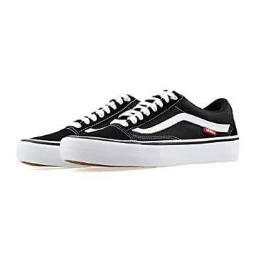 Vans Men's Old Skool Pro Skate Shoe Black/White 10.5 D(M) US