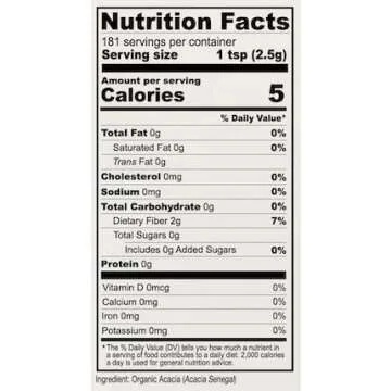 Anthony's Organic Acacia Senegal Powder: Prebiotic Fiber Supplement