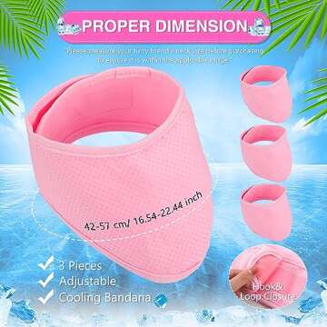 3 Pack Dog Ice Bandana Cooling Pet Bandana Dog Neck Cooler Breathable Dog Collar Bandanas Heat Dissi...