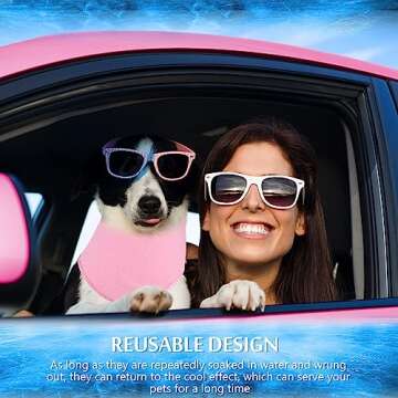 3 Pack Dog Ice Bandana Cooling Pet Bandana Dog Neck Cooler Breathable Dog Collar Bandanas Heat Dissipation Triangle Scarfs Pet Cooling Collars for Dog Cat Calming Hot Weather Summer (Pink)