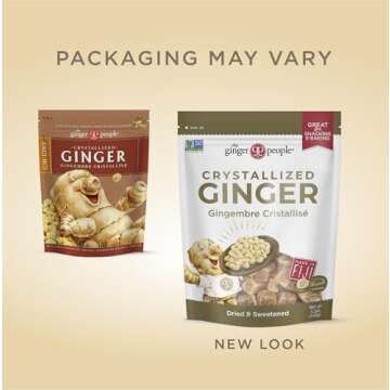 GIN GINS Crystalized Ginger – Natural Ginger Candy by The Ginger People – Individually Wrapped H...