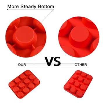 CAKETIME 12 Cups Silicone Muffin Pan - Nonstick Baking Masterpiece for All