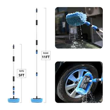 Car Wash Brush with Adjustable Handle for Easy Vehicle Cleaning