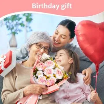 Crochet Flower Bouquet, 6 Handmade Crochet Flowers, Graduation Flower Bouquet, Knitted Bouquet, Roses, Preserved Flower for Mother's Day, Valentine's Day, Birthday (pink)