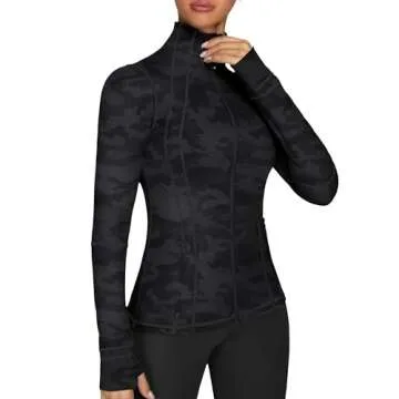 GYM RAINBOW Women's Lightweight Running Jackets Cottony-Soft 4-Way Stretch Zip up Slim Fit Workout Y...