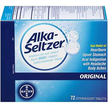 Alka-Seltzer Effervescent Tablets, Original 72 ea (Pack of 3)