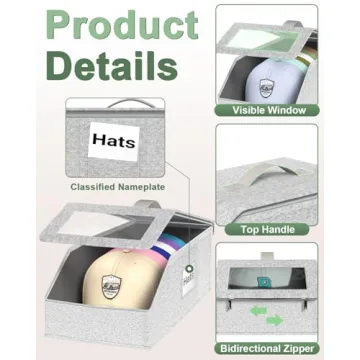 Cigorea Hat Organizer Set - Holds 26 Caps, Dust-Proof Storage