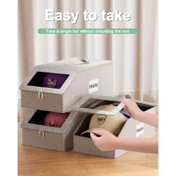 Cigorea Hat Organizer Set - Holds 26 Caps, Dust-Proof Storage