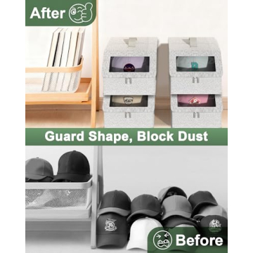 Cigorea Hat Organizer Set - Holds 26 Caps, Dust-Proof Storage
