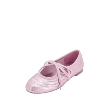JW PEI Women's Erika Ballet Flats - Elegant Lace-Up Design in Pink
