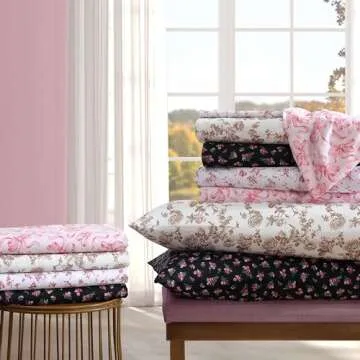 Betsey Johnson - Twin XL Sheet Set, Soft & Lightweight Bedding, Fade & Wrinkle Resistant, Ideal Valentine's Day Gifts (Ballet Bows Pink, Twin XL)