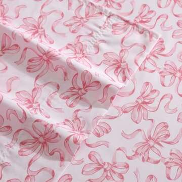 Betsey Johnson - Twin XL Sheet Set, Soft & Lightweight Bedding, Fade & Wrinkle Resistant, Ideal Valentine's Day Gifts (Ballet Bows Pink, Twin XL)
